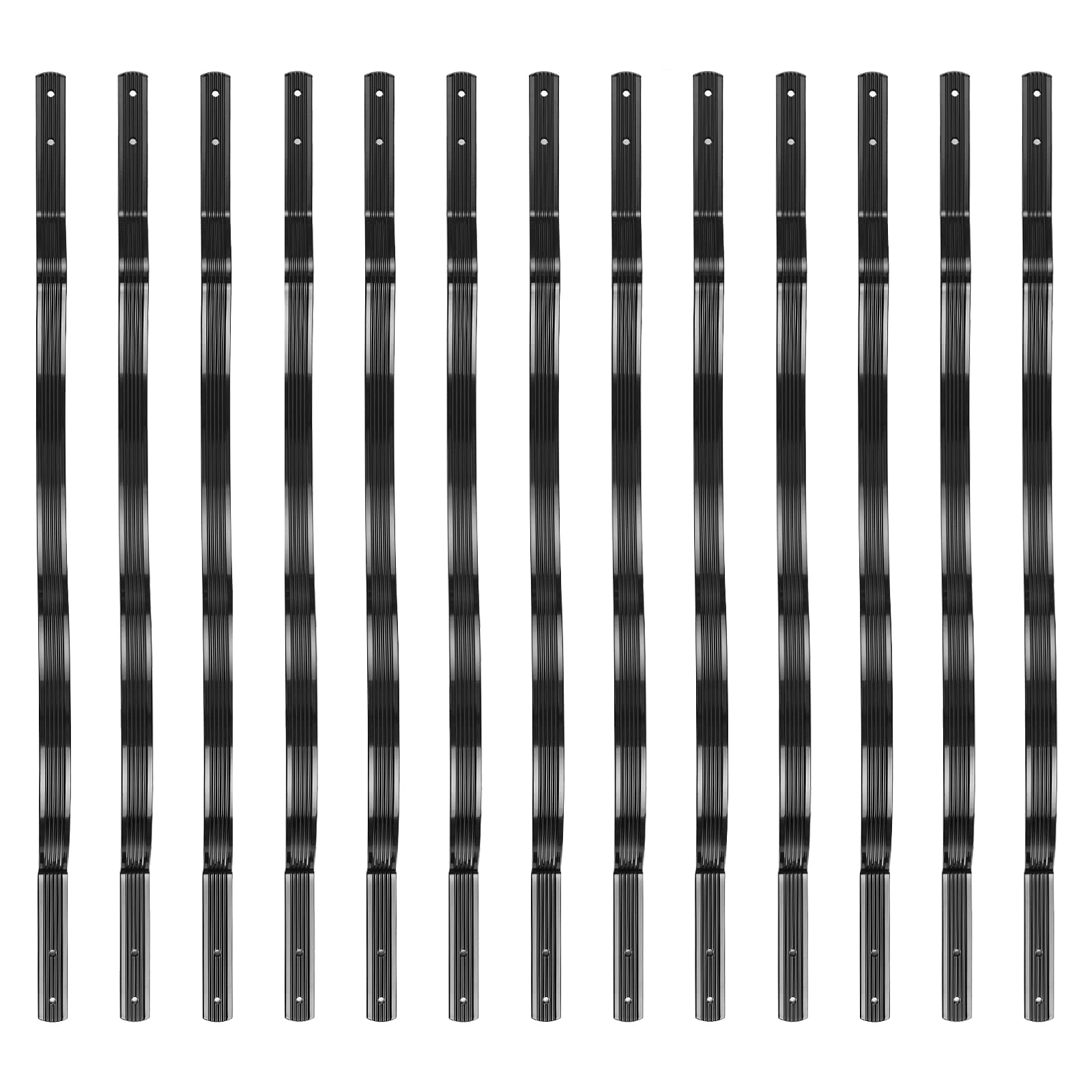 Towallmark 50 Pack Aluminum Deck Balusters, 32.25 x 1 inch Wave Curved ...