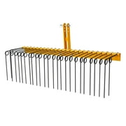 Towallmark 60 Inch Pine Straw Rake, 3 Point Hitch Landscape Rake Attaches to Cat 0 Cat 1, Dethatcher Rake for Tractor