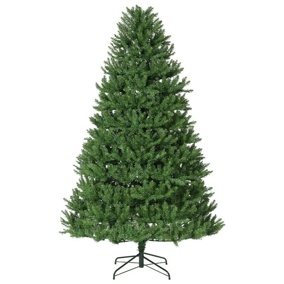 Towallmark 7.5ft Pre-lit Artificial Christmas Halloween Tree with LED Lights, Hinged Easy Setup in 3 Steps,PE/PVC Tips, Flame Retardant Holiday Decor for Home