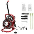thumbnail image 1 of Towallmark 75Ft x 1/2 Inch Electric Drain Cleaner Machine, Heavy Duty Drain Auger with Auto Feed System, Professional Drain Snake for 1" to 4" Pipes, Includes 4 Cutters and Gloves, 1 of 7