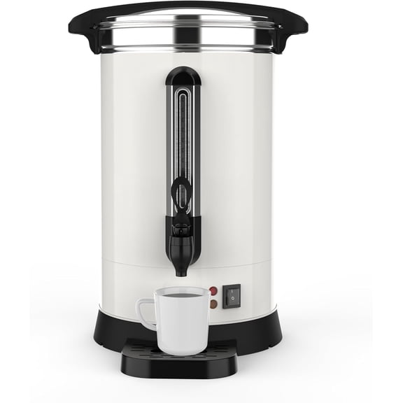 Towallmark 120 Cups Coffee Urn,18L/4.8 Gallon Double Wall Commerical Coffee Maker for Buffet Catering Wedding Gathering,Large Capacity Hot Coffee Dispenser,Stainless Steel Hot Water Urn