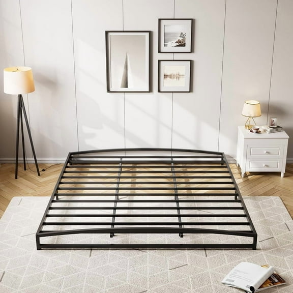 Towallmark 85.8" x 77.7" California King Size Bed Frame, 6" Low Profile Metal Platform Frame, Heavy Duty Steel Construction, No Box Spring Needed, Noise Free Easy Assembly