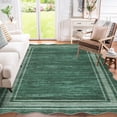 thumbnail image 1 of Towallmark 8x10 Washable Area Rug, Ultra Soft Low Pile Non-Slip Carpet, Modern Scalloped Print Floor Mat for Living Room Bedroom Home Decor, Green, 1 of 9