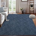 thumbnail image 1 of Towallmark 9x12 Area Rug Machine Washable Modern Solid Textured Area Rug Indoor Farmhouse Yarn Dyed Jacquard Accent Rug Stain Resistant Non-Slip Floor Cover Carpet Rug for Living Room Bedroom, Navy, 1 of 7