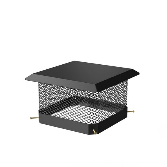 Towallmark 9x9 Inch Square Chimney Cap, Galvanized Steel Chimney Cover With Mesh Screen, Flue Cover For Fireplace Vent, Outdoor Rain Cap For Square Chimneys, Rust Resistant