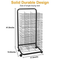 Towallmark Art Drying Rack with 25 Removable Shelves – Mobile Paint Drying Rack with Four Lockable Wheels for Art Studios and Educational Use