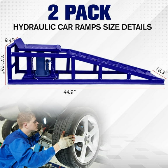 Towallmark Car Truck Service Ramps,Portable Car Ramps for Oil Changes,2 Pack 12000LBS (5T) Capatity Car Lifts for Home Garage,Vehicle Auto Garage Repair.Lift Height Adjust 9.8"-15"