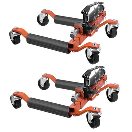 Towallmark Car Wheel Dolly Jack Set of 2, 3000LBS Capacity Hydraulic Vehicle Tire Skates with Foot Pedal & Swivel Casters for Auto Repair, Garage, Workshop, Towing (Fits 12" Wide Tires)