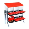 thumbnail image 1 of Towallmark Chicken Nesting Boxes, 6/8/10-Holes Metal Chicken Laying Box with Inclined Nesting Boxes, Bottom Holes & Resting Platform, Fit for Different Chicken Breeds, with Metal Legs, 1 of 9