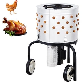 Towallmark Chicken Plucker 550 W 280RPM - Electric Stainless Steel Poultry Processor with 106 Soft Fingers, 20 Inch Drum, Gfci Safe Waterproof Design, Transport Wheels