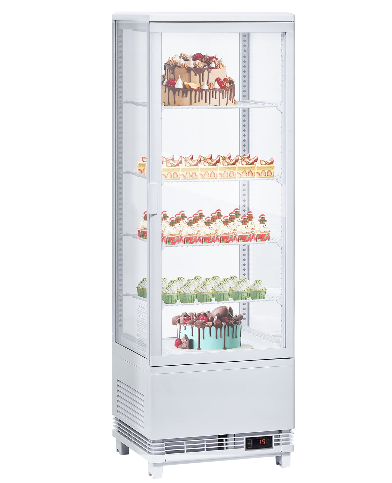 Towallmark Commercial Countertop Bakery Display Refrigerator Cooler, 5-Level Adjustable Shelf Freestander Display Refrigerator, 4.2 Cu.Ft