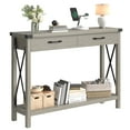 thumbnail image 1 of Towallmark Console Table with 2 Drawers, Rustic Hallway Table with Storage Shelves, Narrow Sofa Entryway Table for Living Room, Grey, 1 of 8
