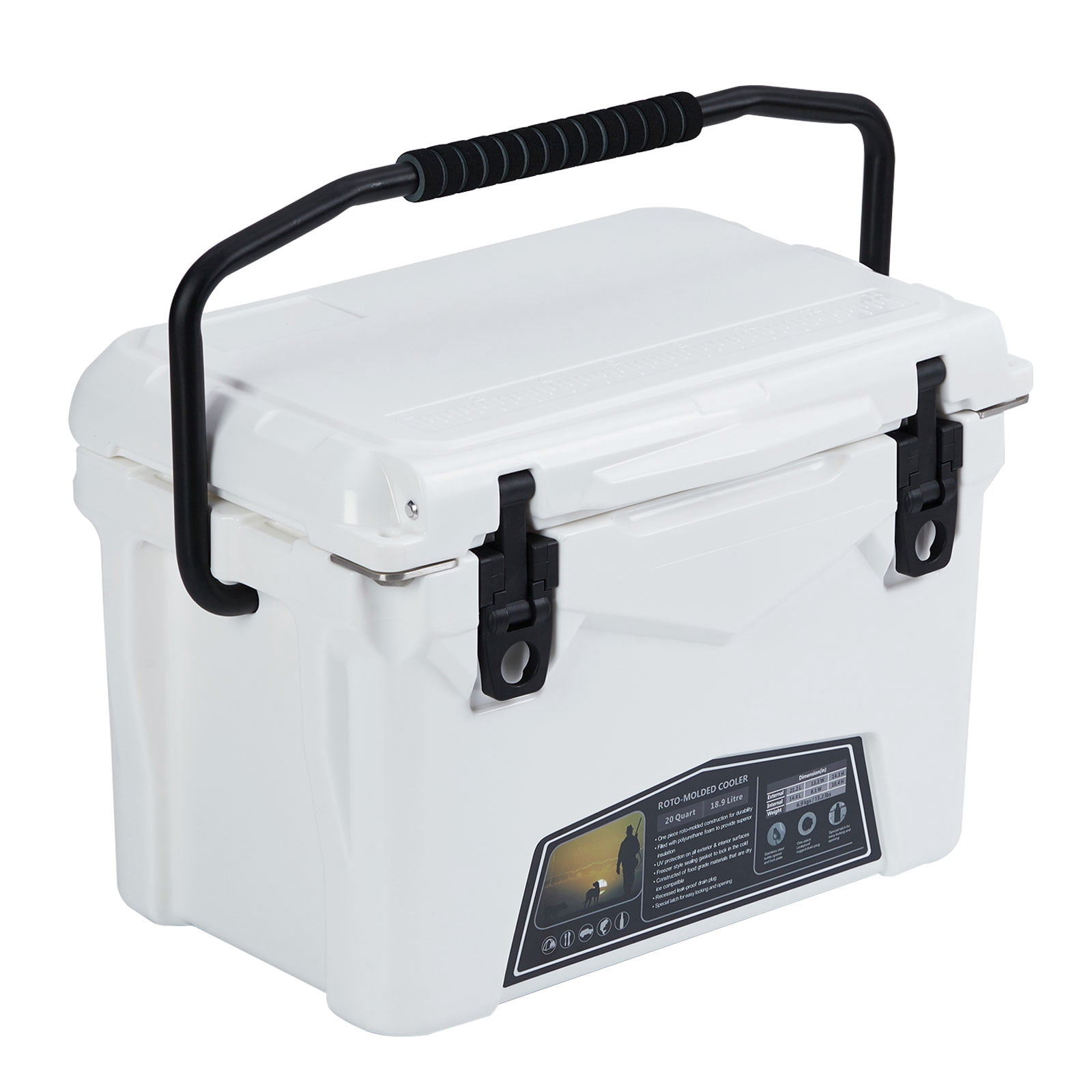 Towallmark Cooler Insulated 20Qt Personal For Hot Food Ice Ice Chest Small Hard For Fishing Boat Camping Outdoor