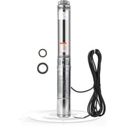 Towallmark Deep Well Submersible Pump, 0.5HP 110V/60Hz, 26GPM Flow 125ft Head, With 33ft Electric Cord & Check Valve, 4" Stainless Steel Water Well Pump for Industrial,Irrigation,Home Use, IP6