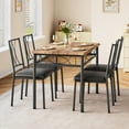 thumbnail image 1 of Towallmark Dining Table Set for 4, Kitchen Table and Chairs, Rectangular Dining Room Table Set with 4 Upholstered Chairs, 5 Piece Dining Table Set for Small Space, Apartment, Rustic Brown, 1 of 8