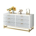 thumbnail image 1 of Towallmark Dresser for Bedroom, 6 Drawer Dresser with Metal Legs, Wood Dresser Chest Organizer with Wide Storage, Modern Chest of Drawers for Bedroom, Living Room, Hallway, Grey, 1 of 7