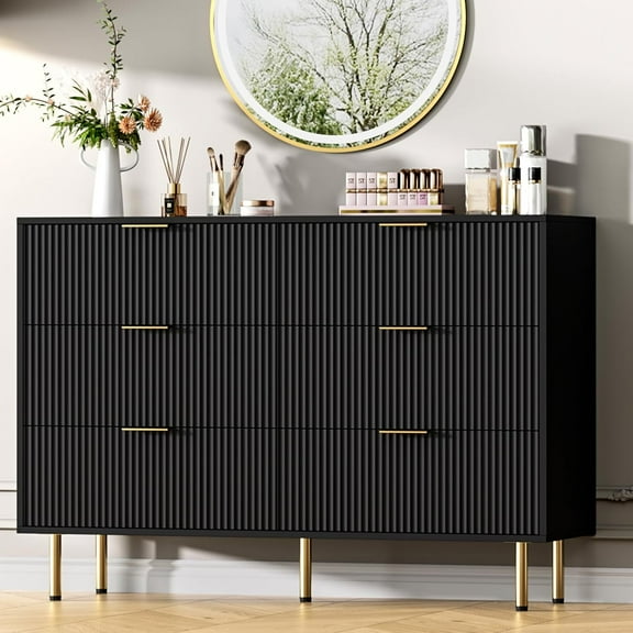 Towallmark Dresser for Bedroom,6 Drawer Dresser with Wide Drawers,Wooden Chest of Drawers,Modern Storage Dressers for Living Room, Closet, Hallway,Entryway