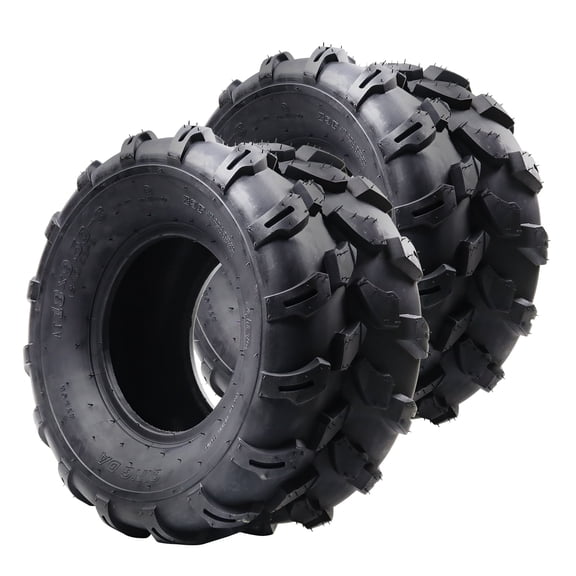 Towallmark Durable All-Terrain ATV/UTV Tires Set - Tubeless 4PR, Excellent Grip for Trail, Sand, Mud, Lawn Mowers, Fits 8-Inch Rim, Pack of 2 - 18X9.50-8 4PR QD109