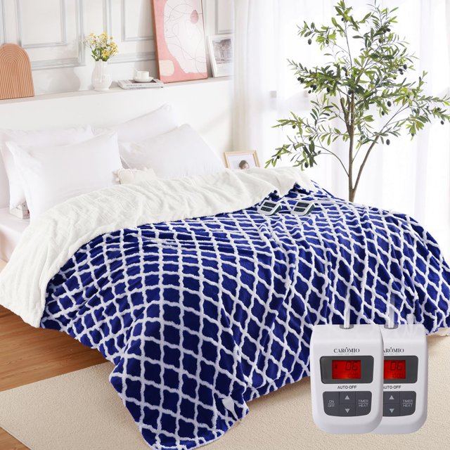 Towallmark Electric Blanket King Size Dual Control Sherpa Tufted