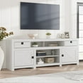 thumbnail image 1 of Towallmark Farmhouse TV Stand for 75/80 Inch TVs, 70" Long Entertainment Center with 4 Storage Drawers & 3 Open Shelf, Whtie Television Consoles Stands for Living Room, Bedroom, 1 of 7