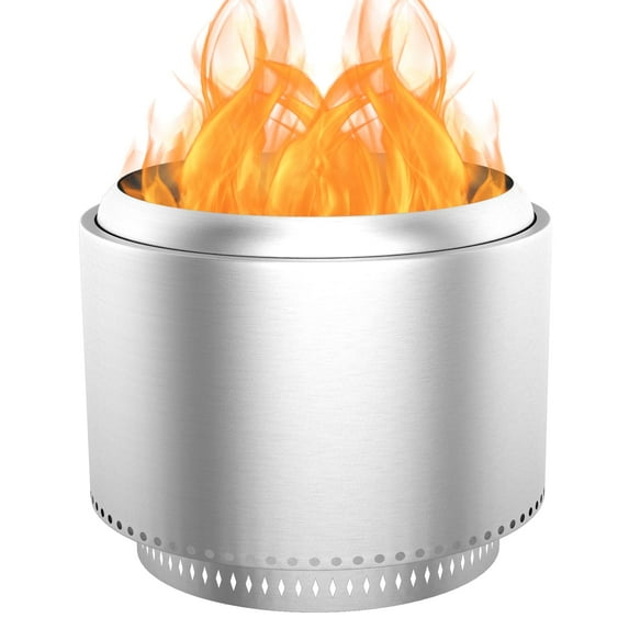 Towallmark Fire Pits for Garden, 35.4 Inch Smokeless Fire Pit, 304 Stainless Steel Wood Burning Fireplaces with Removable Ash Pan & Stand, Portable Safe Burning Firepit