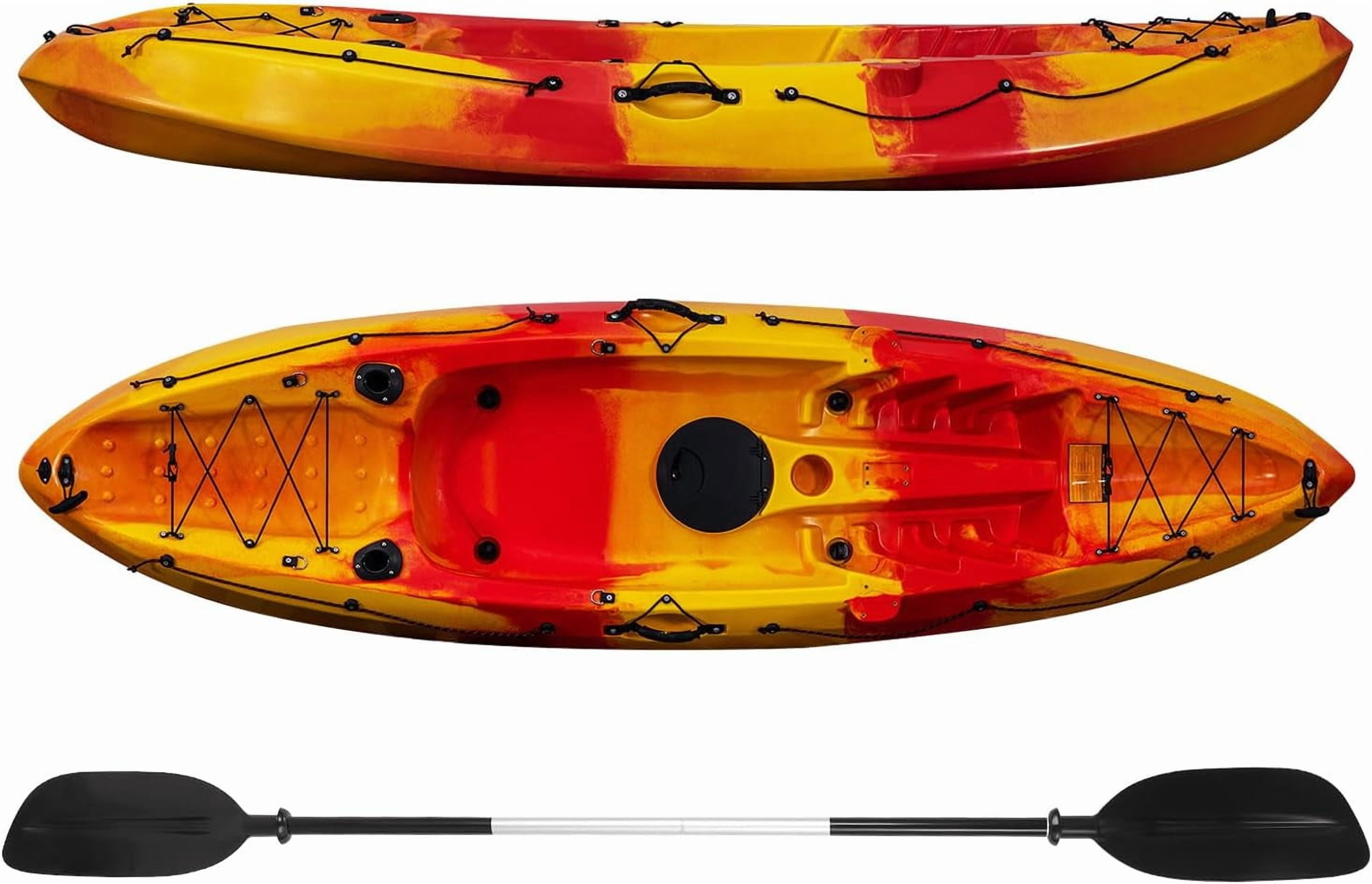 Towallmark Fishing Kayak, 9.4FT Hard Shell Kayak, Sit on Top Kayak for Adults with Paddle, Capacity of 308LBS, Hard Shell Recreational Ocean Kayak Boat