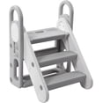 thumbnail image 1 of Towallmark Foldable Step Stool, Adjustable 3 Steps Stool with Handles, Step Stool for Bathroom Sink, Kitchen Counter, Toilet Potty Training, Anti-skip Stepping Standing Tower, 1 of 8
