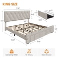 thumbnail image 1 of Towallmark King Size Bed Frame,with 2 Storage Drawers, Upholstered Platform Bed Frame No Box Spring Needed, Noise-Free, Easy Assembly, 1 of 8