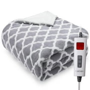 Towallmark Electric Blanket King Size Dual Control - Sherpa Tufted Heated Throw Blanket with 6 Heating Levels & 20 Time Settings, Machine Washable Fast Heating Blanket 100"× 90" inches, Navy