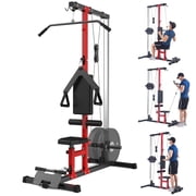 Towallmark High Low Pulley System, Home Gym, Cable Machine, LAT Pulldown and Row Station with Adjustable Leg Support for Total Body Training