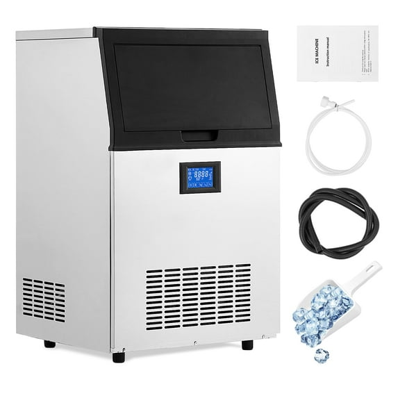 Towallmark Ice Makers Countertop,Nugget Ice Maker Countertop,Freestanding/Under Counter Stainless Steel Ice Machine,90Lbs/24 Hour with 30Lbs Ice Storage Capacity,White
