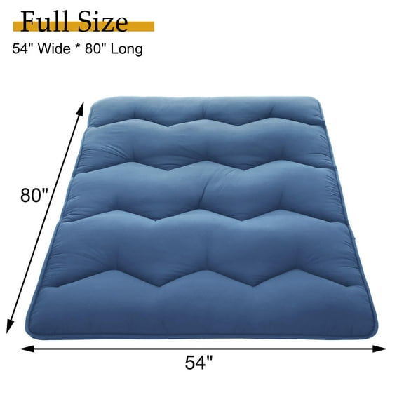 Towallmark Japanese Futon Mattress Full, Floor Mattress, 3 Inch Thick Tatami Mat, Roll Up Sleeping Pad with High Density Foam, Foldable Futon Floor Mattress, Portable Sleeping Mattress for Dorm
