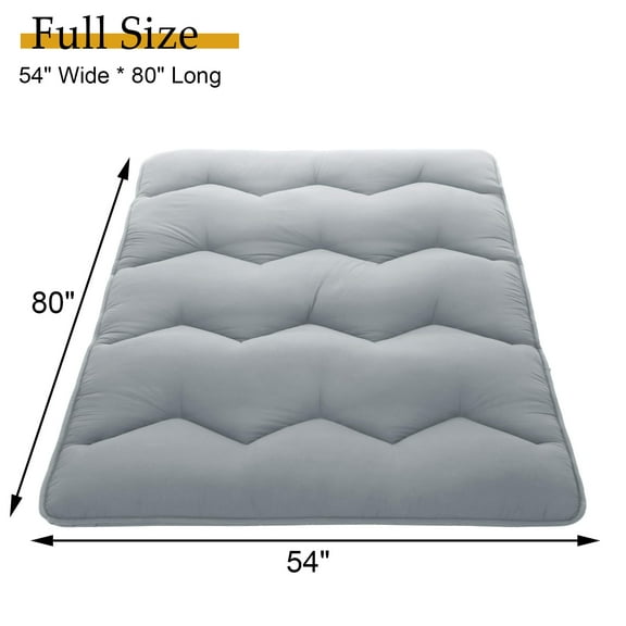 Towallmark Japanese Futon Mattress Full, Floor Mattress, 3 Inch Thick Tatami Mat, Roll Up Sleeping Pad with High Density Foam, Foldable Futon Floor Mattress, Portable Sleeping Mattress for Dorm