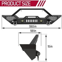 Towallmark Jeep Wrangler JL & Unlimited JKU Front Bumper (2007-2018) – Rugged Off-Road Bumper with Winch Mount & LED Lights