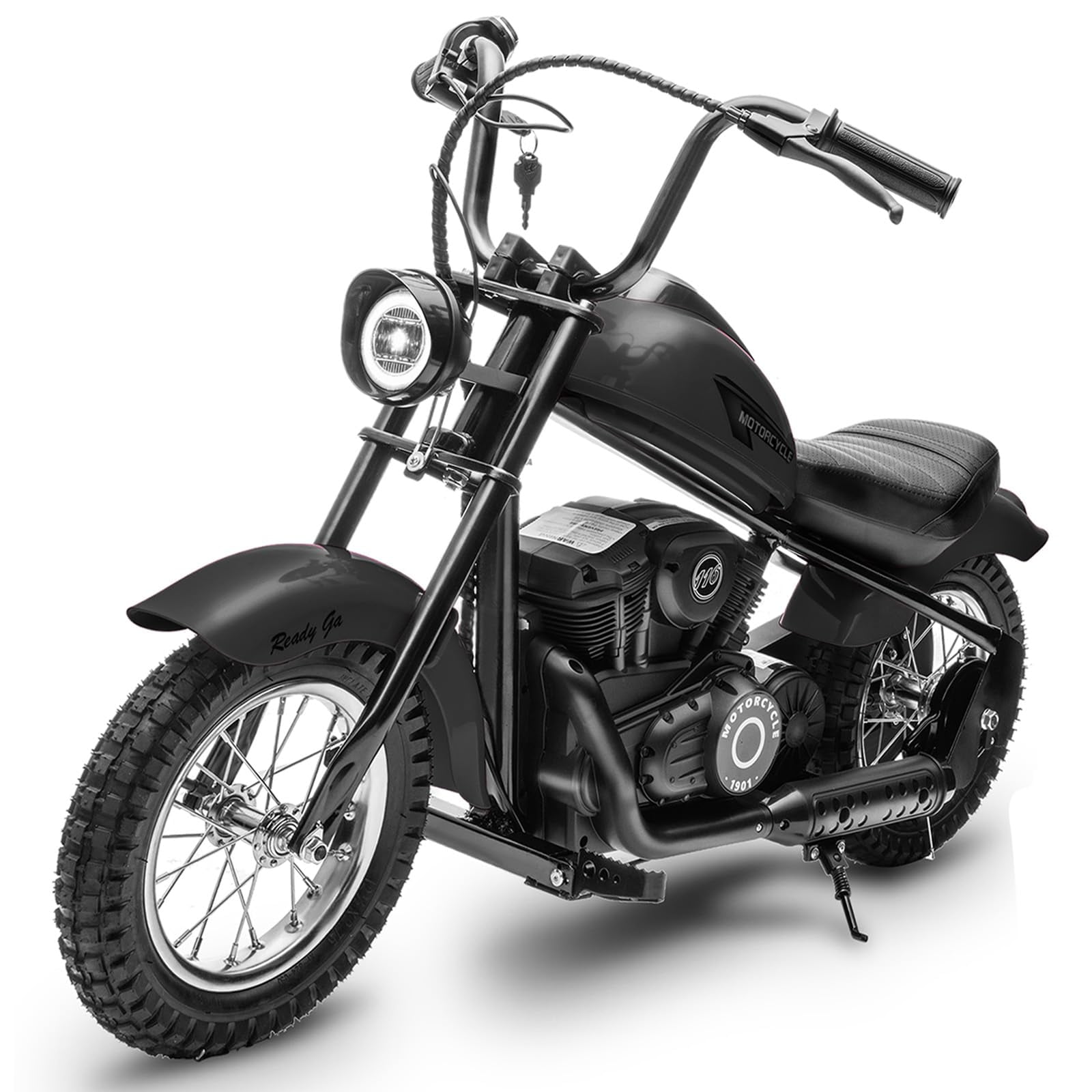 Tropow Kids' Electric Vehicles,Electric Dirt Bike,300W Chain-Driven Motor,Two Speed,Handbrake,Leather Seat,12" Air-Filled Tires,Kids Christmas Gifts