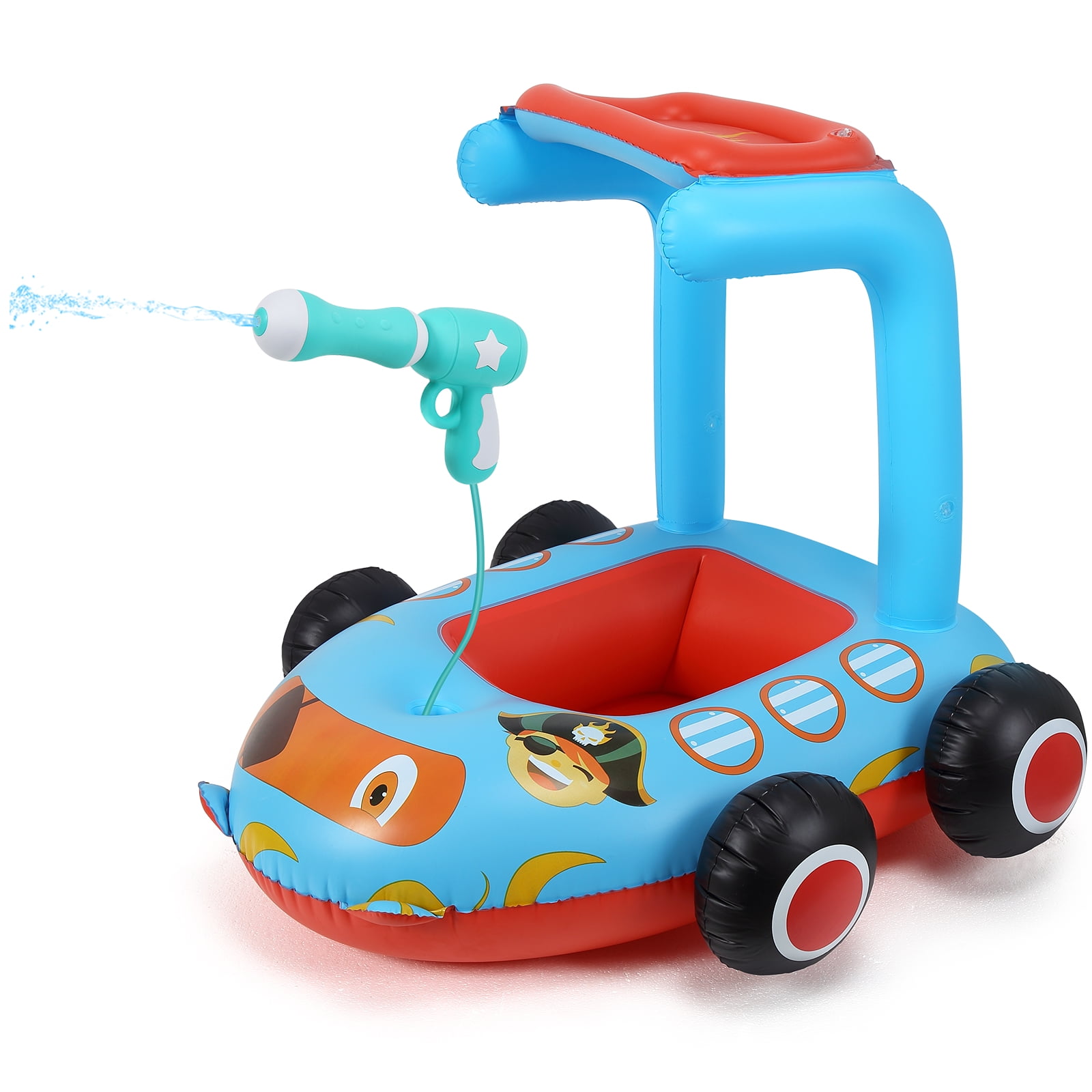 Towallmark Kids Pool Float with Water Gun and Canopy, Inflatable