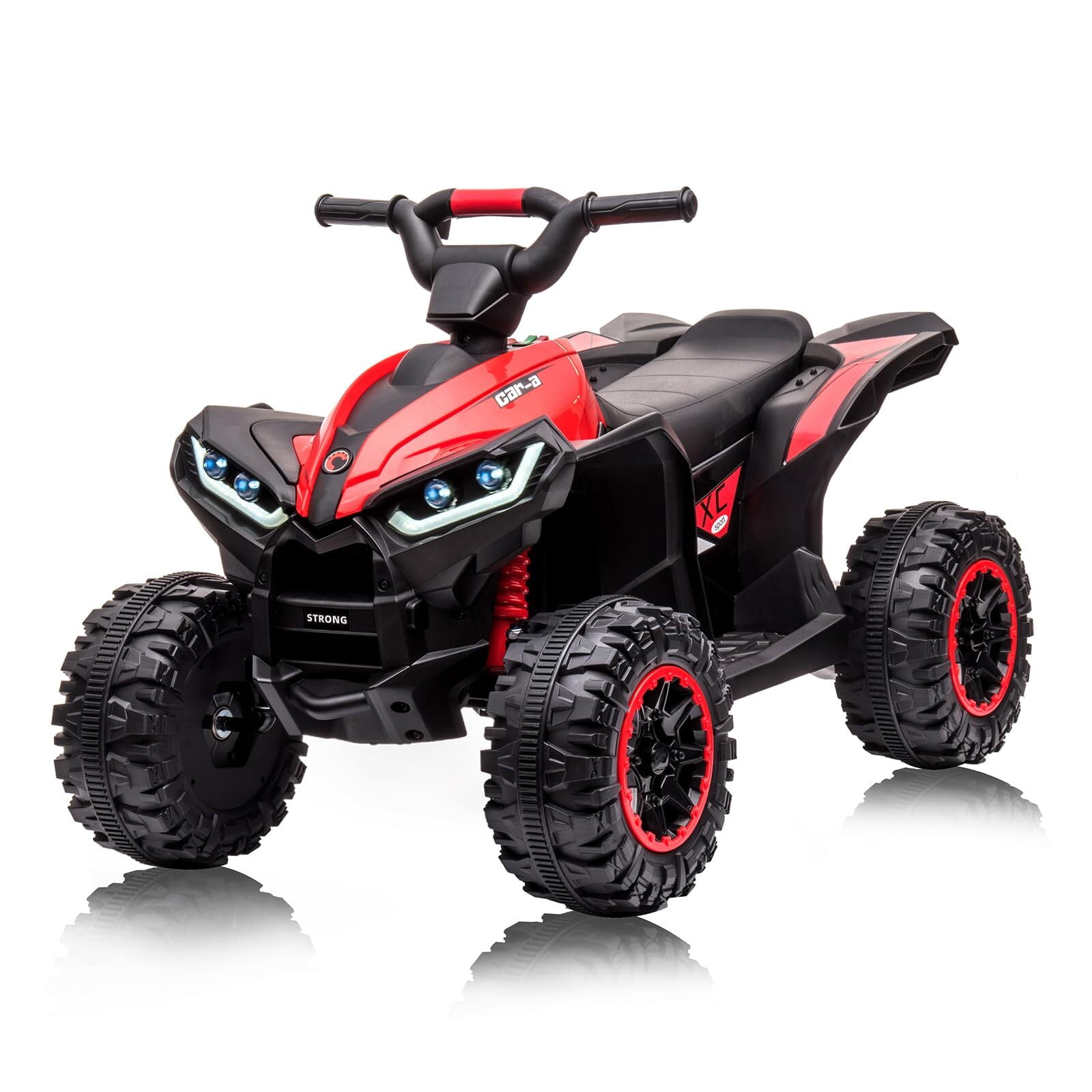 Towallmark Kids Ride On ATV With Remote Control, 12V Powered 4 Wheeler Quad Vehicle With Led HeadlightsThe Perfect Gift For Boys And Girls Ages 3-8,Red