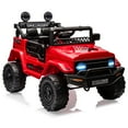 thumbnail image 1 of Towallmark Kids Ride On Truck, 12V Electric Vehicle J-e-e-p Car with Remote Control Spring Suspension, LED Lights, Music,  Toddlers Battery Powered Toy with 3 Speeds, 1 of 7
