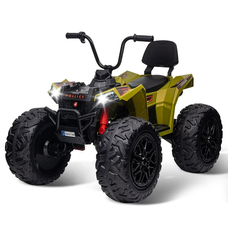 Towallmark Kids Ride on Atv Quad 4 Wheeler 24 Volt Ride on Toys W 4x80W Motor Bluetooth Music LED Light for Boys Girls Gift Green