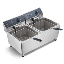 Towallmark Large Electric Deep Fryer with Frying Baskets for Home Use,11LOil Fryer, Temperature Control, View Window, Professional Style, 1700 W, Stainless Steel