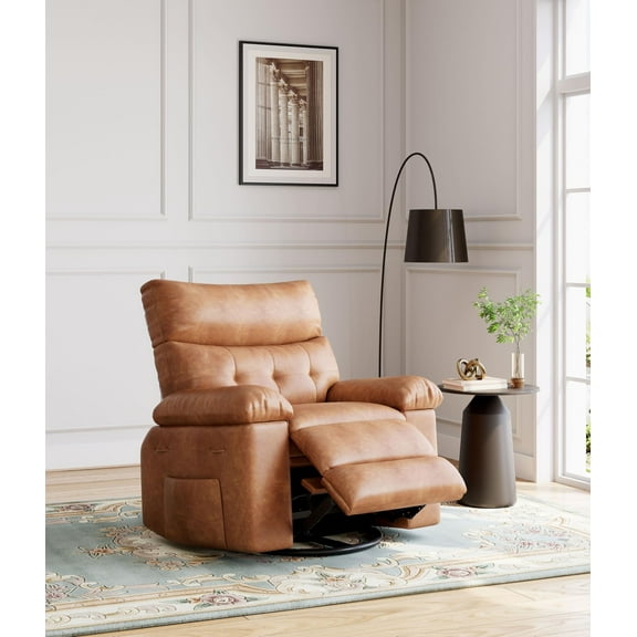 Towallmark Massage Chair Full Body,for Adults- Manual Rocking Chair with Remote Control for Living Rooms, Bedrooms and Nurseries,Retro Brown