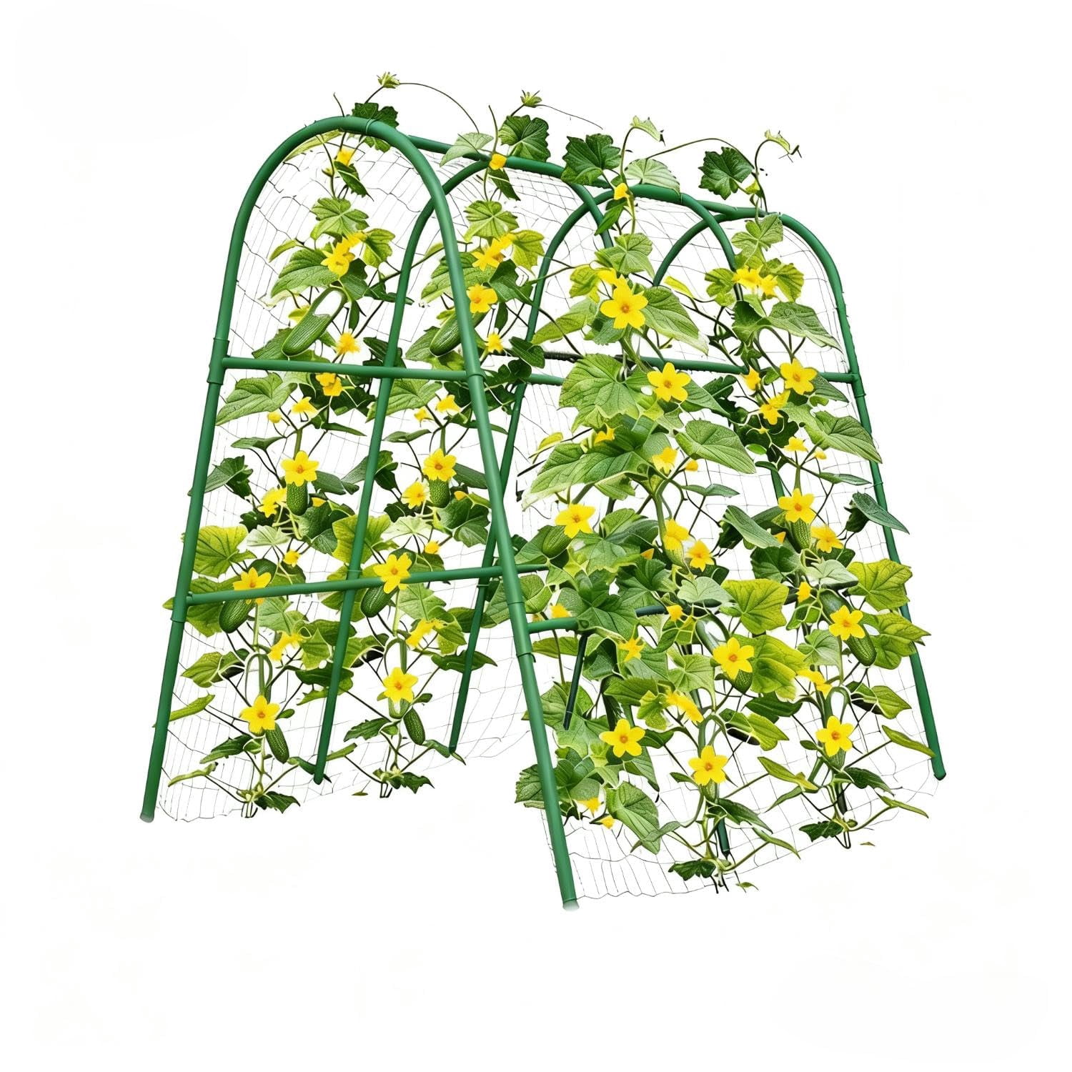 Towallmark Metal Garden Arch Trellis, 4 Ft Black Trellis for Raised Beds, Plant Support for Cucumbers and Climbing Vegetables