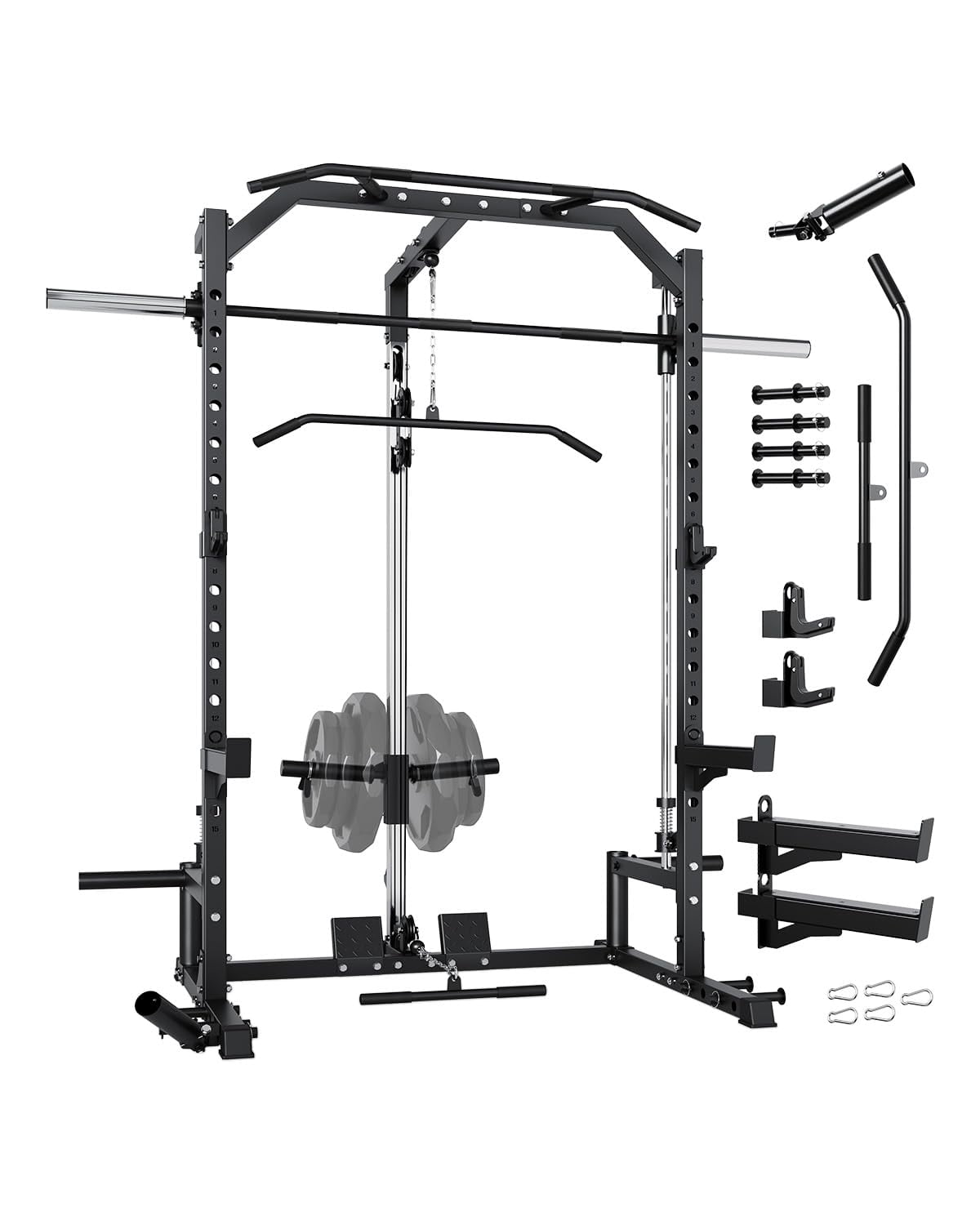 Smith Machine Fall Towallmark Multifunctional Full Power Cage Rack with Cable Crossover ...