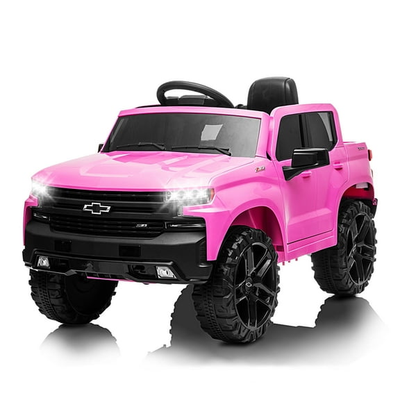 Towallmark Officially Licensed Chevrolet 12V 4.5AH Electric Vehicles Toys w/Parent Remote Control,Battery Powered Electric Ride On Vehicle,MP3/Spring Suspension/LED Headlights - Pink