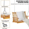 thumbnail image 1 of Towallmark Outdoor Wooden Porch Swing – 4 ft Patio Bench Swing, Heavy-Duty 440 lbs Capacity with Hanging Chain and Spring for Outdoor Deck or Garden, 1 of 9