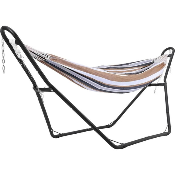 Towallmark Portable Heavy-Duty Steel Hammock Stand, 130 * 40 * 51in, 550 lb Capacity, Adjustable Hanging Options, Suitable for Indoor and Outdoor Use