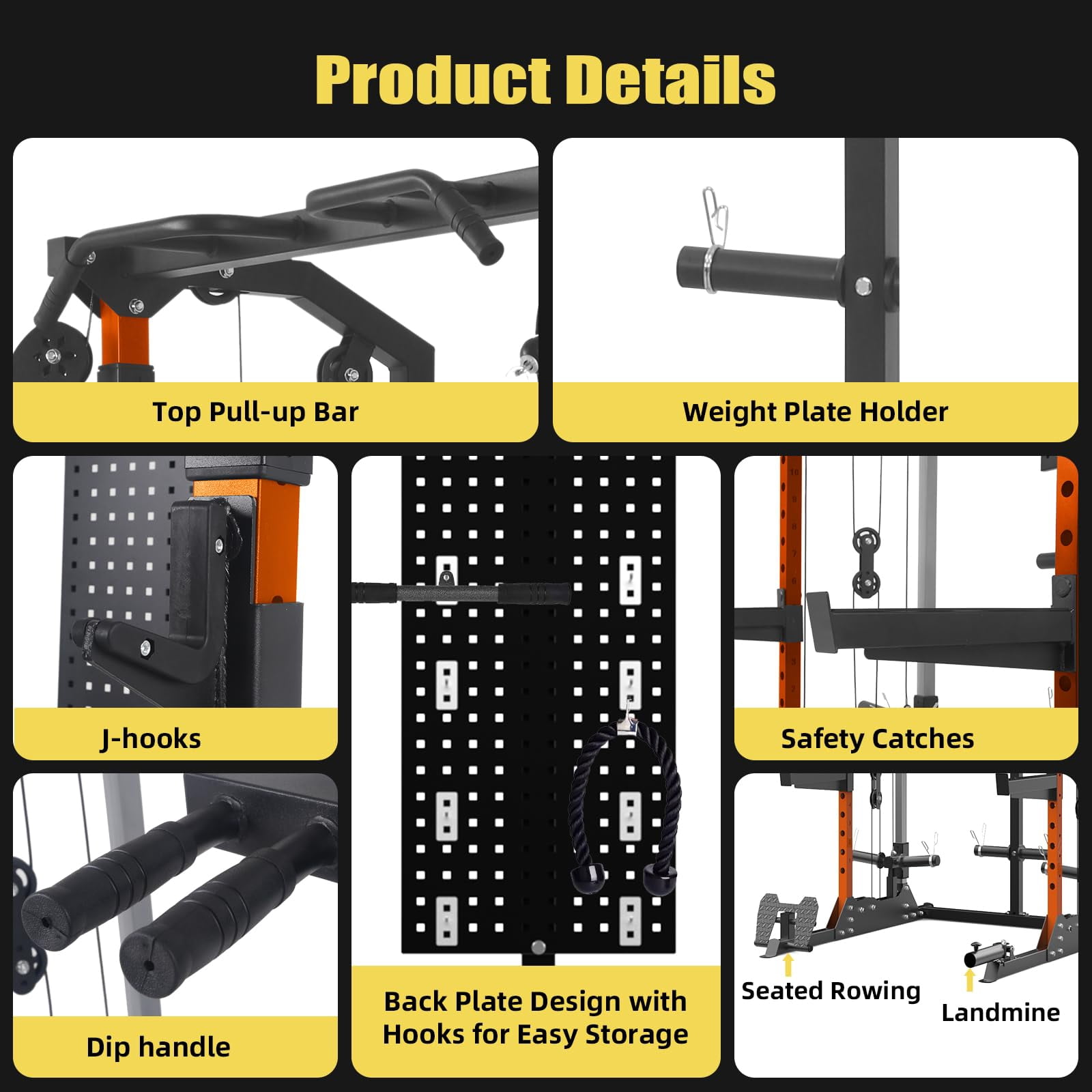 Towallmark Power Cage Multi-Function Rack – 2000 lb Capacity Workout ...