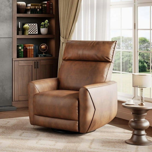 Towallmark Power Recliner Chair, Swivel Rocker Chair for Adults, Upholstered Fabric Glider Recliner Nursery Chair with USB Ports, Ergonomic High Back Single Sofa Seat for Living Room