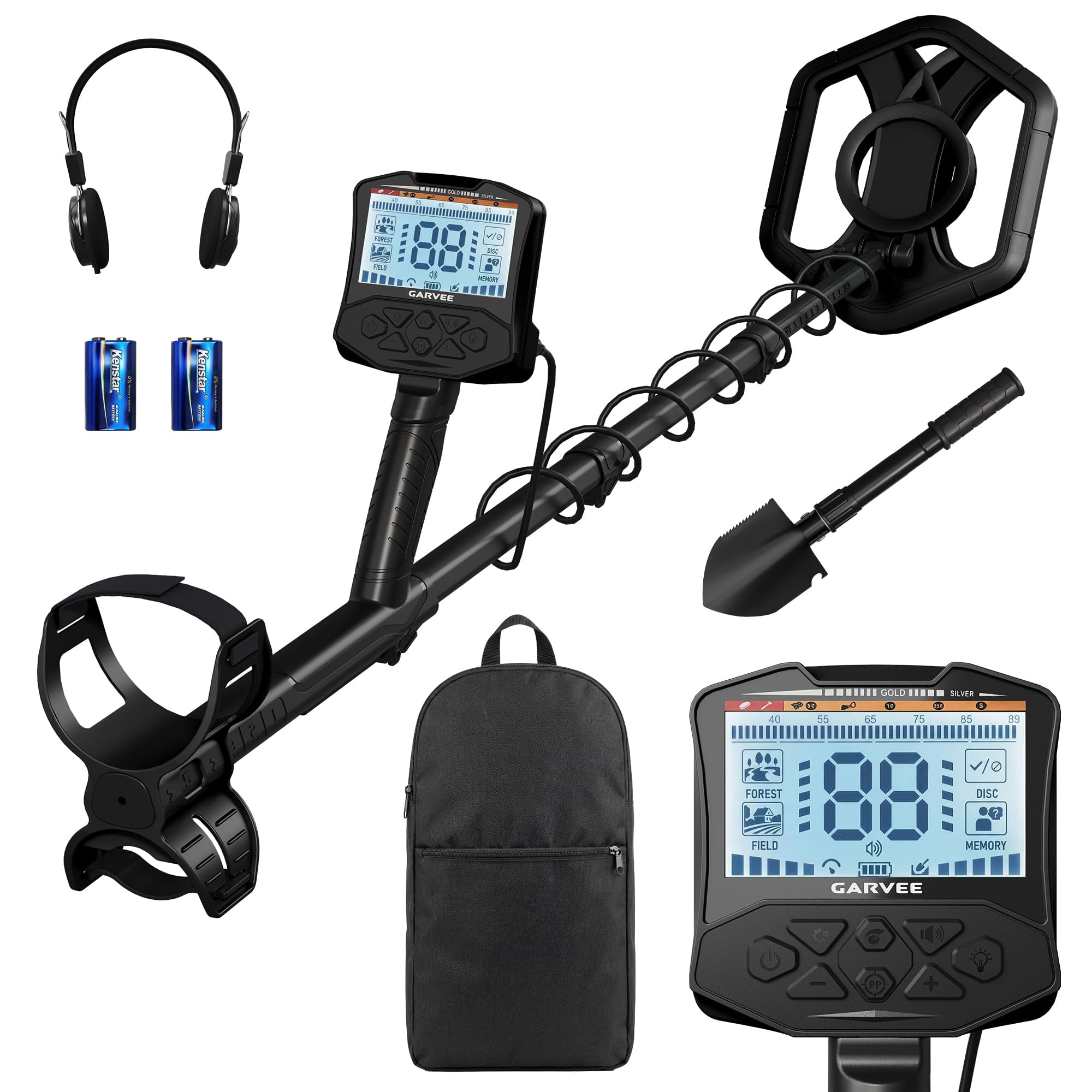 Towallmark Professional Metal Detector for Adults & Beginners, 4 Modes, 10" Waterproof Coil, LCD Display with Pinpoint, Lightweight for Gold, Coins, Jewelry Hunting, Black