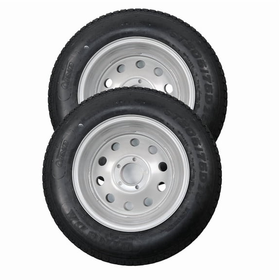 Towallmark ST205/75D15 Trailer Tires 2 Pack, 15 Inch 6PR Load Range C, 5 Lug 4.5 Inch Bolt Pattern